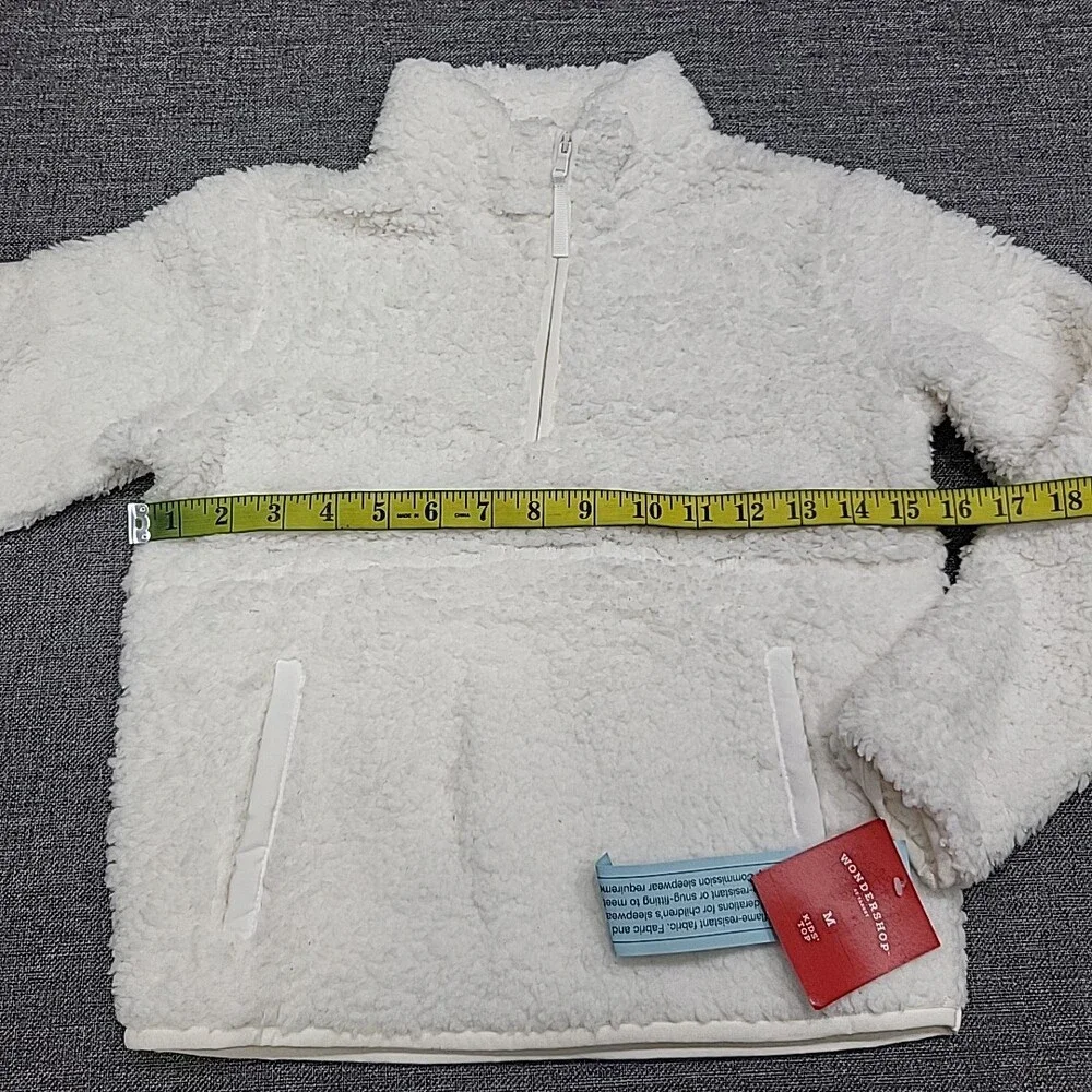 Wondershop Boys Girls Pajama Pullover Sherpa Sweatshirt Sweater Medium 8 White